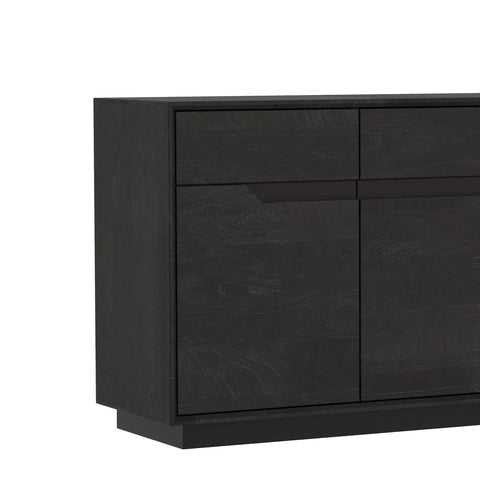 Prime Large 4-Door Sideboard in Black Oak, also available in White Oak and Smoked Oak - Close Up of Internal Handle 