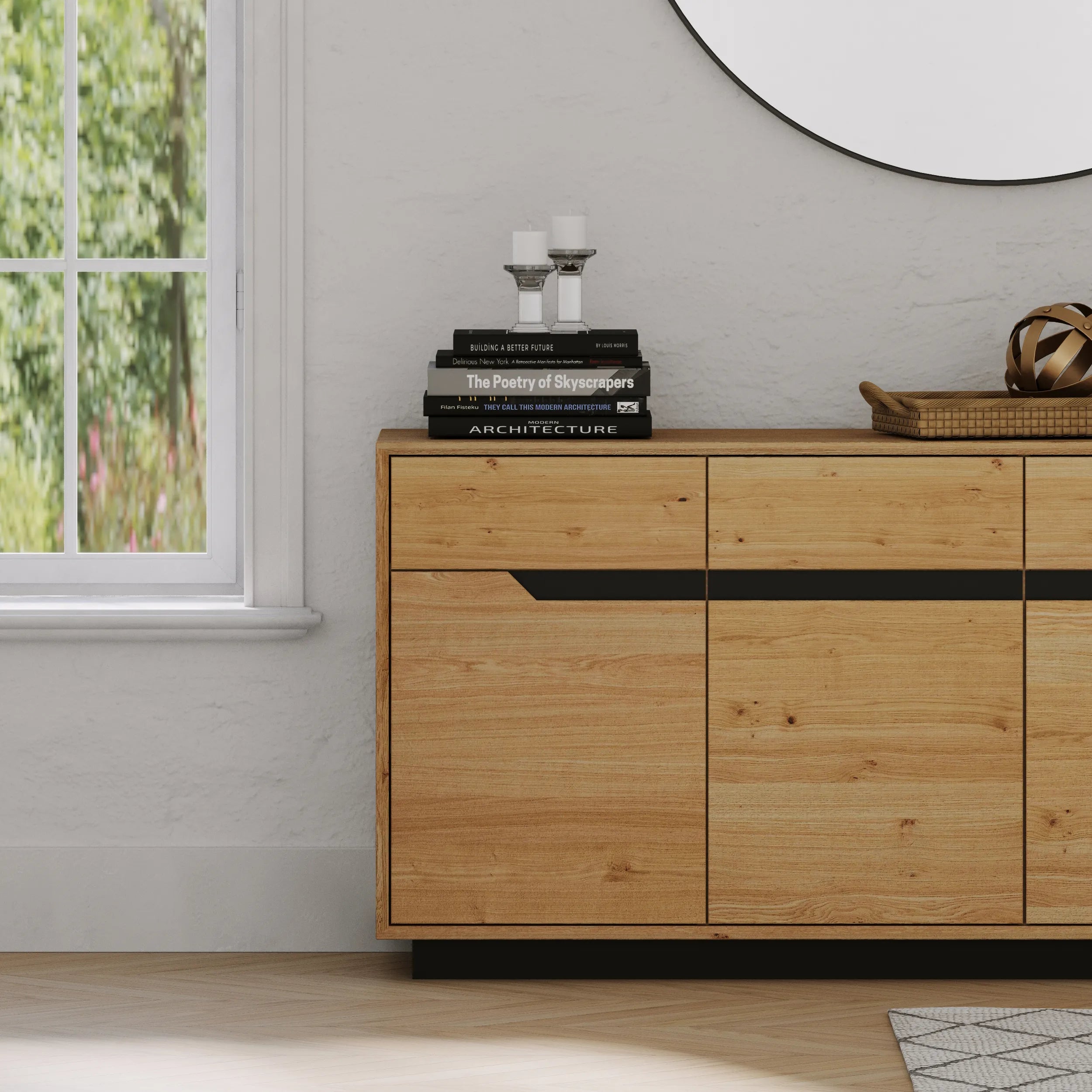 Prime 3 Door Sideboard in White Oak