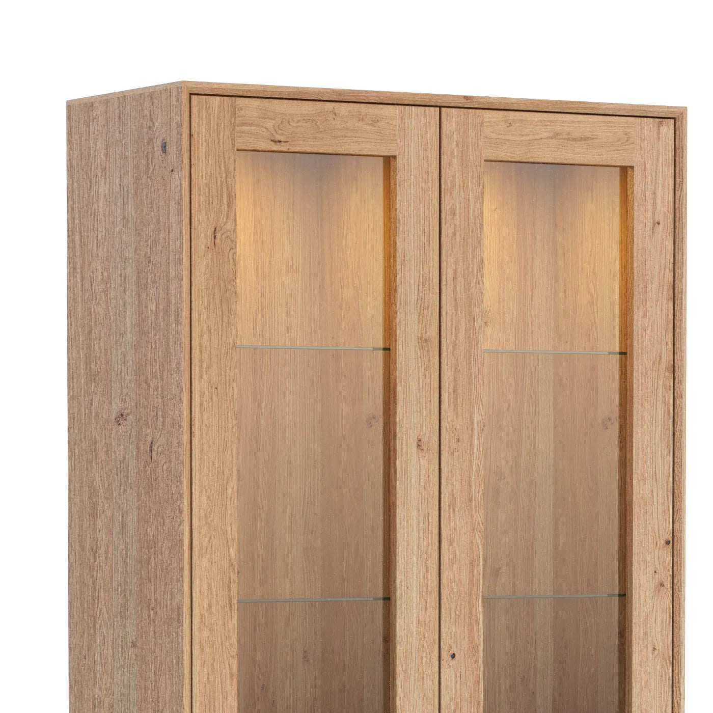 Prime Large Display Cabinet in White Oak