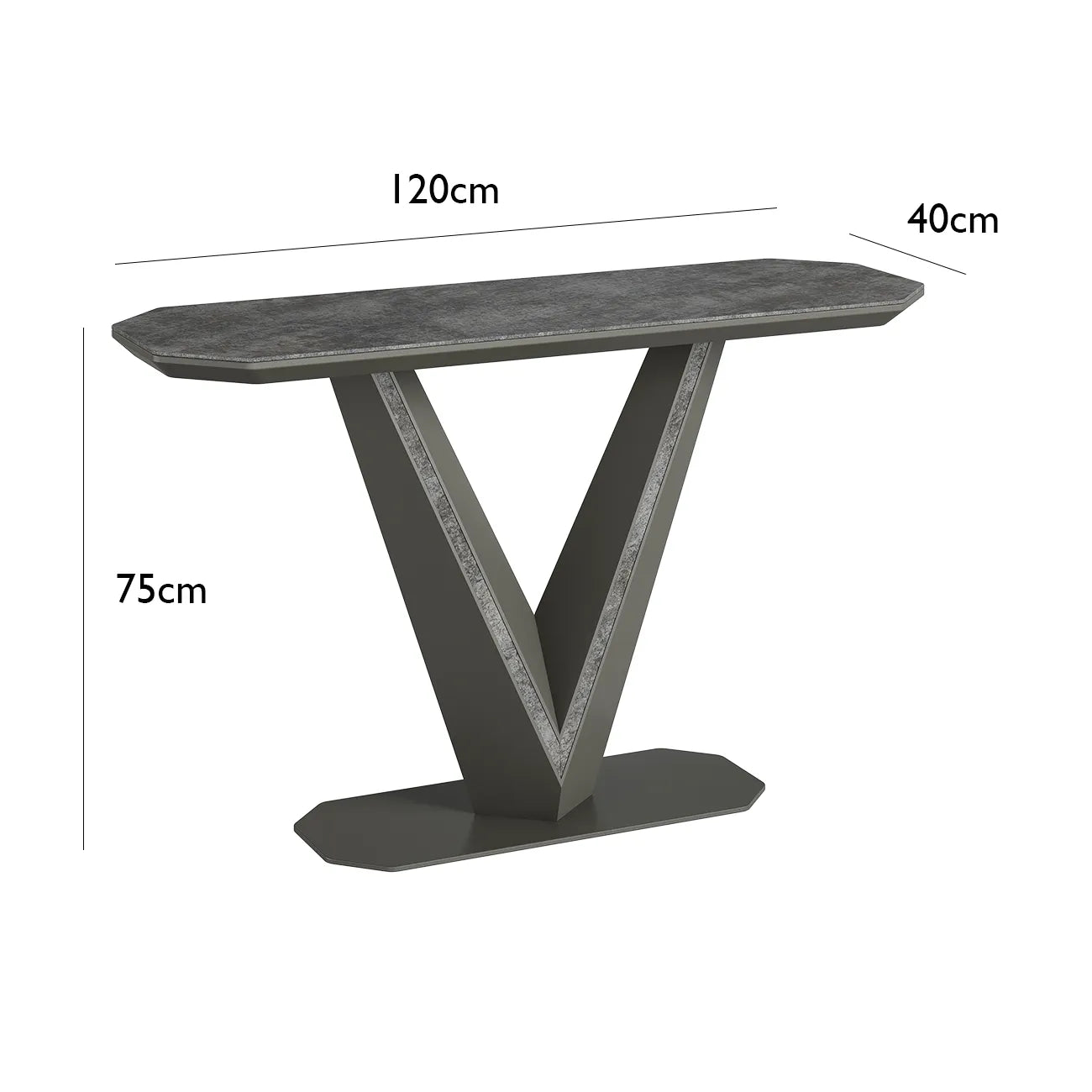 Bella Grey Slate Ceramic Console Table