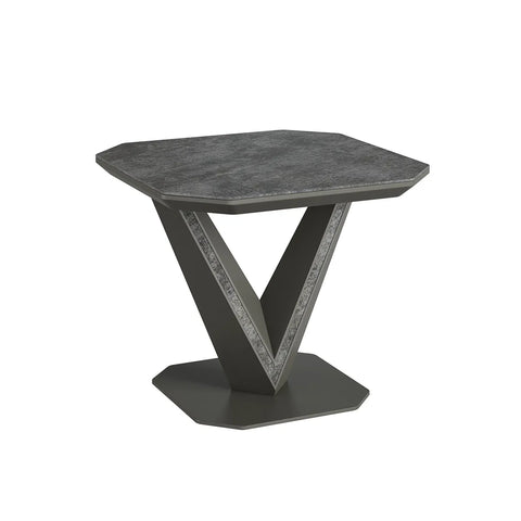 Bellagio Grey Slate Ceramic Side Table