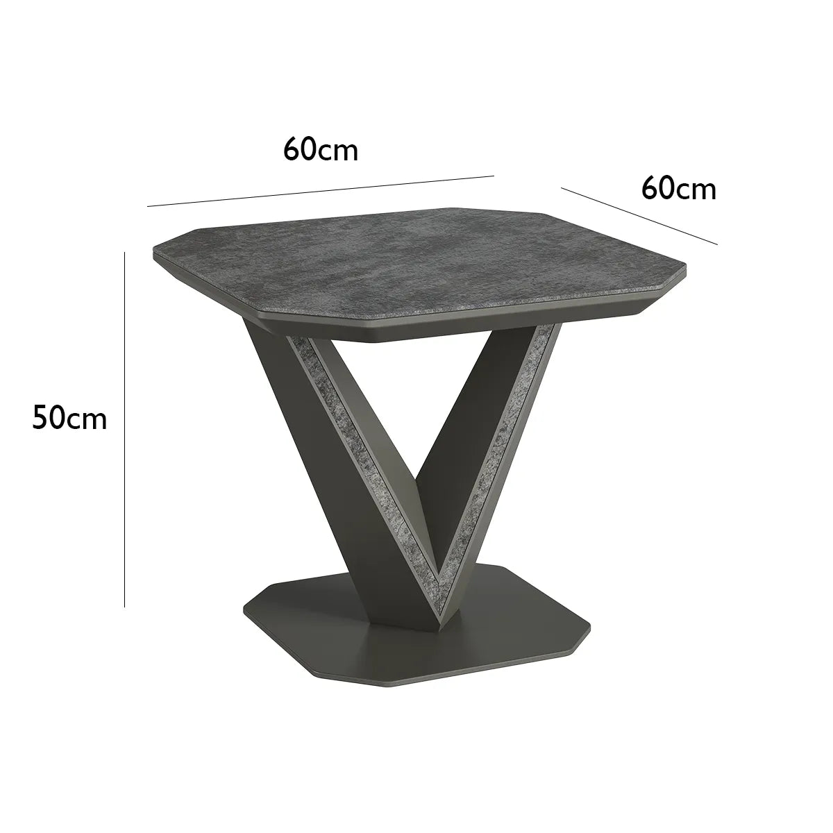 Bella Grey Slate Ceramic Side Table