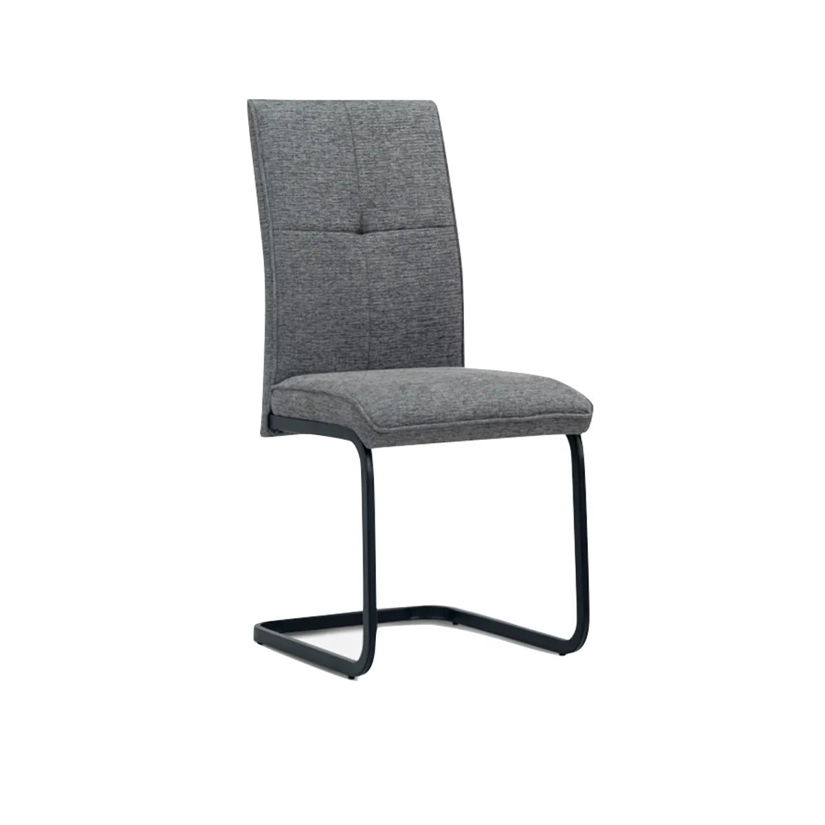 Venezia Dark Grey Fabric Cantilever Set of 4 Dining Chairs