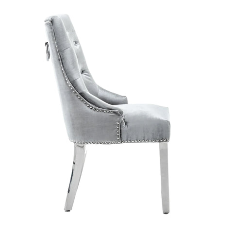 Knightsbridge Grey Ring Knocker back Dining Chair