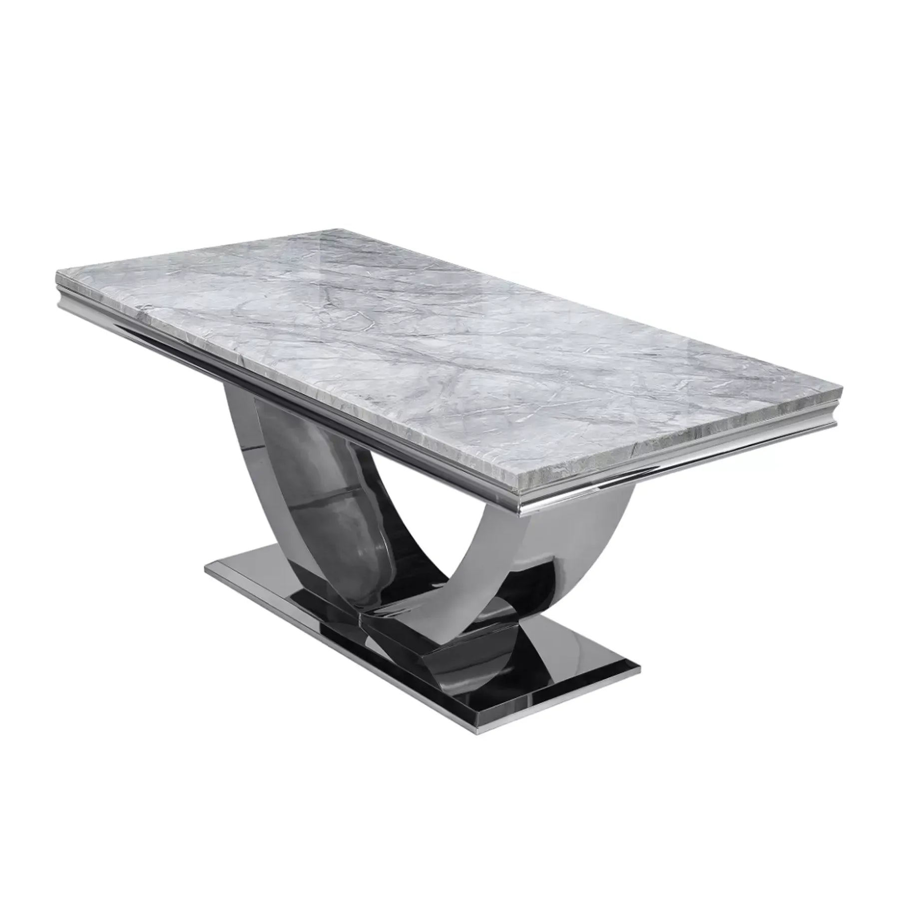 Bentley Grey Marble Dining Table with Nicole Chairs