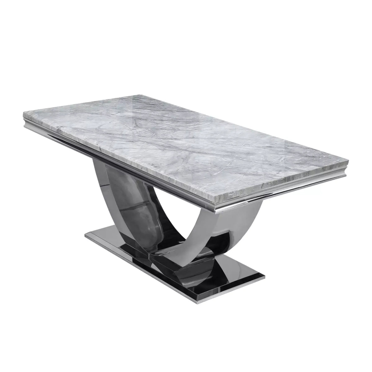 Bentley Light Grey Marble Top Dining Table