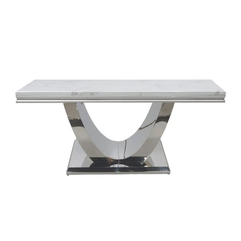 Bentley 1.8M White Marble Top Dining Table