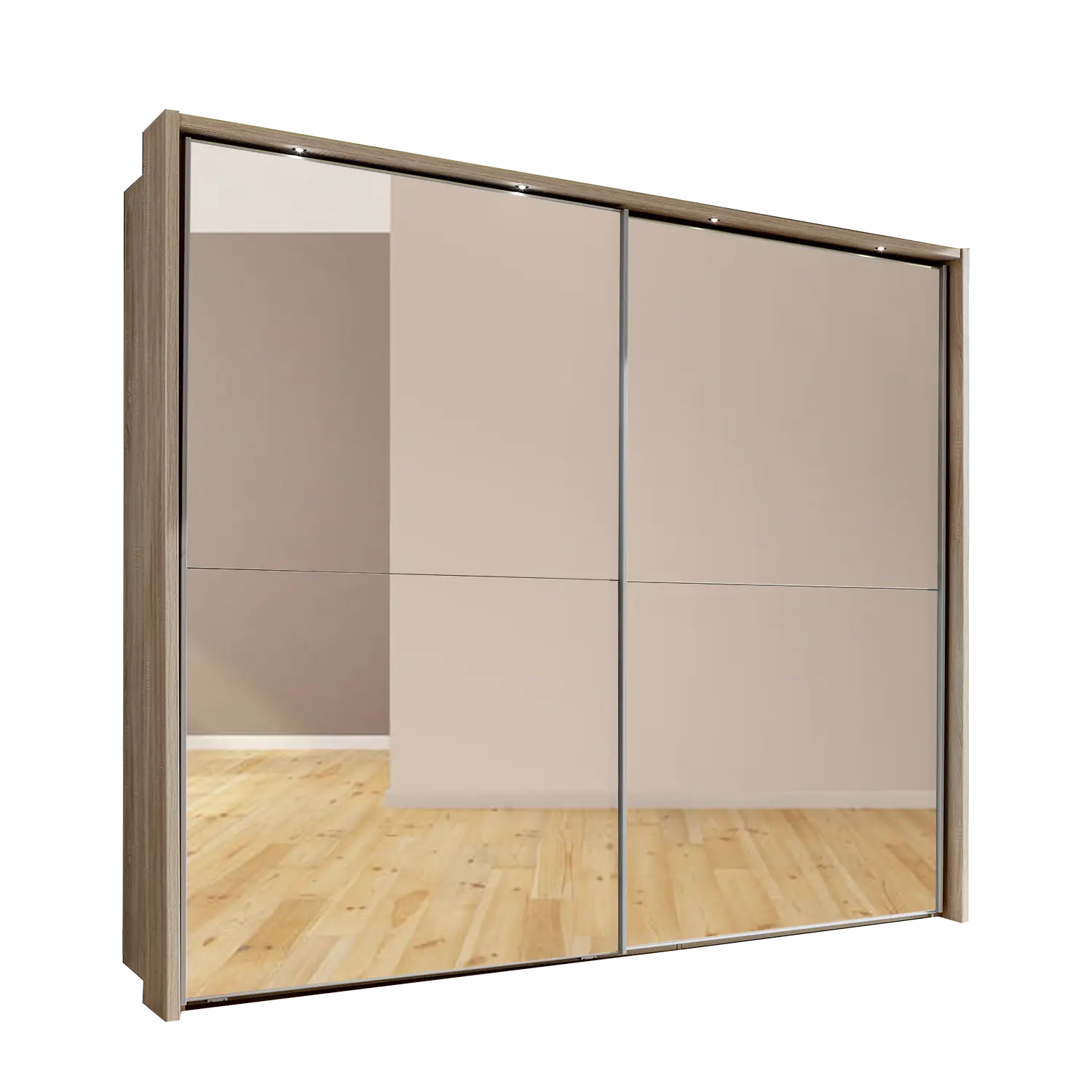 Wiemann Bristol Rustic Oak Mirrored Sliding Door Wardrobe, We will Deliver and assemble the wardrobe. Available in 4 Width Sizes 150cm, 200cm, 250cm and 300cm height is 217cm - Rustic Oak Mirrored Wardrobe 