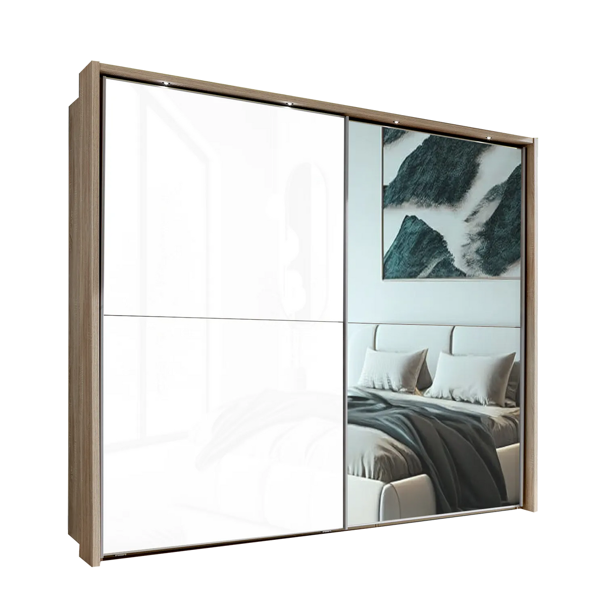 Wiemann Bristol Graphite Sliding Door Wardrobe With Mirror, We will Deliver and assemble the wardrobe. Available in 4 Width Sizes 150cm, 200cm, 250cm and 300cm height is 217cm - Main Image 