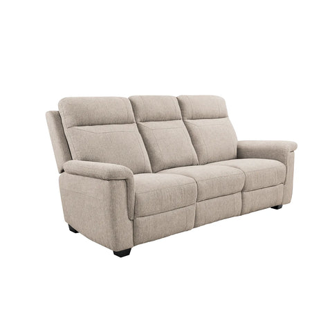 Bowen Beige Fabric 3 Seater Fixed Sofa