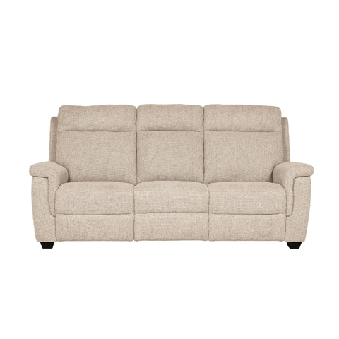 Bowen Beige Fabric 3 Seater Fixed Sofa