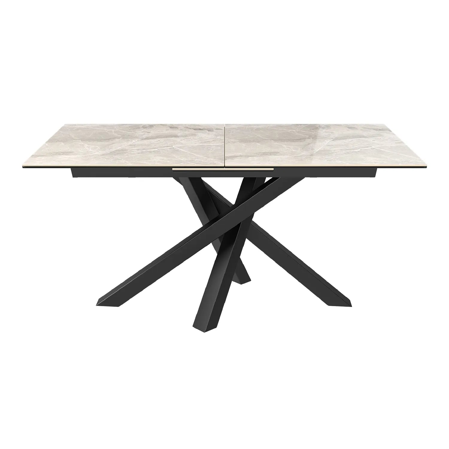 Samurai Gloss Light Grey Ceramic Extending Dining Table 160-200cm