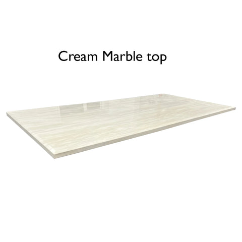 Vittoria 1.8M Cream Marble Top Dining Table 