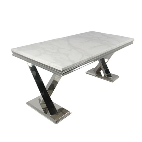 Vittoria 1.8M White Marble Dining Table