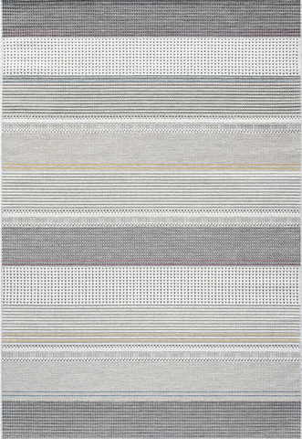 Brighton Multi-Coloured Textured Stripe Indoor Outdoor Rug, available in sizes 120x170cm, 160x230cm and 200x290cm - Main Image 