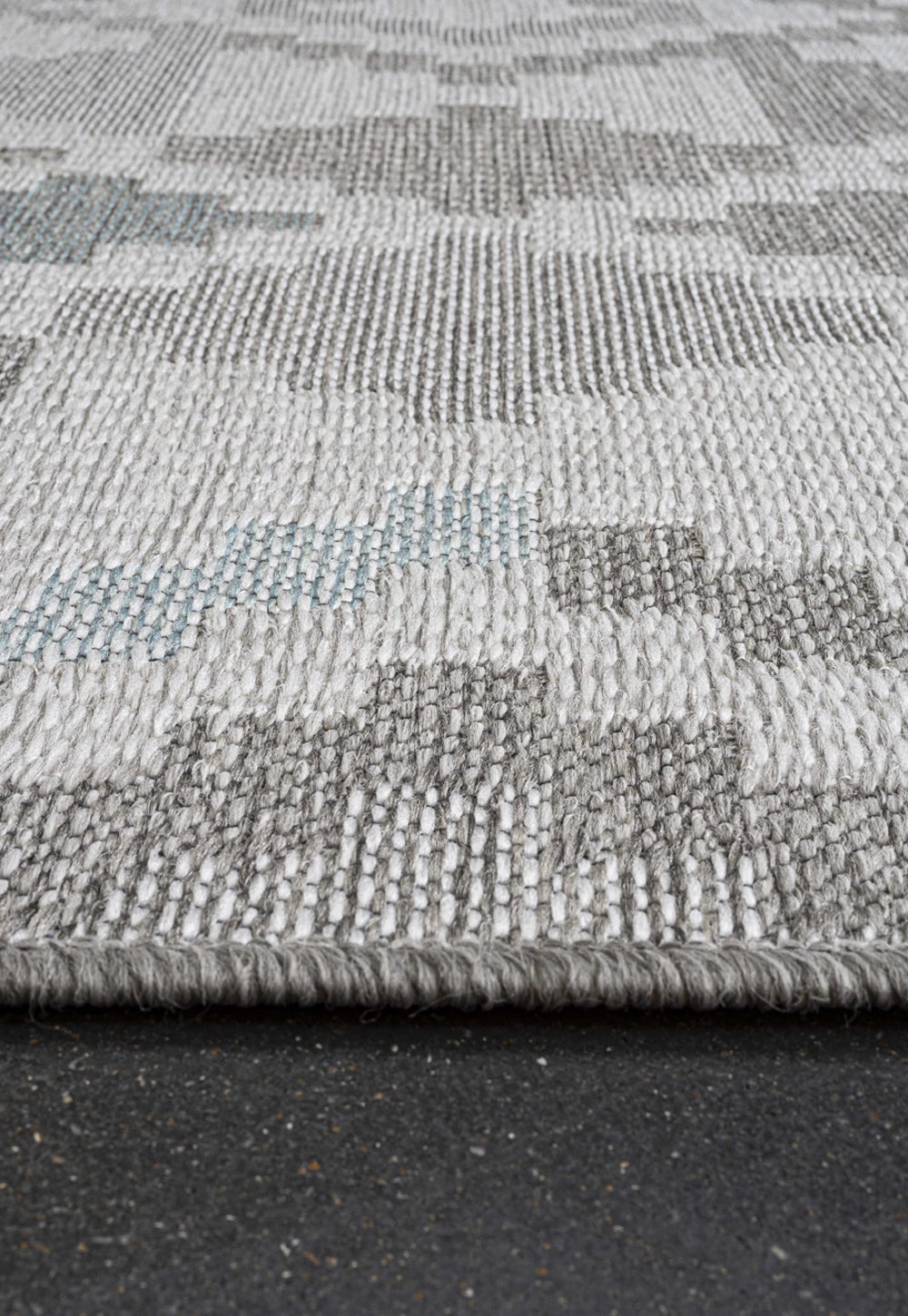 Brighton Grey And Blue Geometric Indoor Outdoor Rug