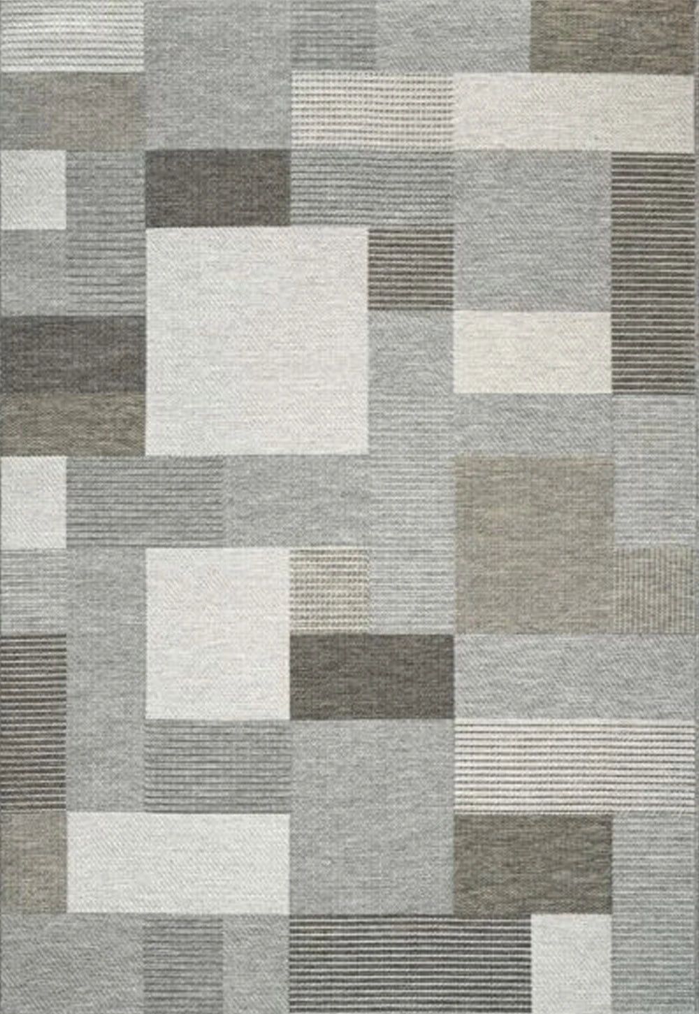 Brighton Grey Geometric Indoor Outdoor Rug