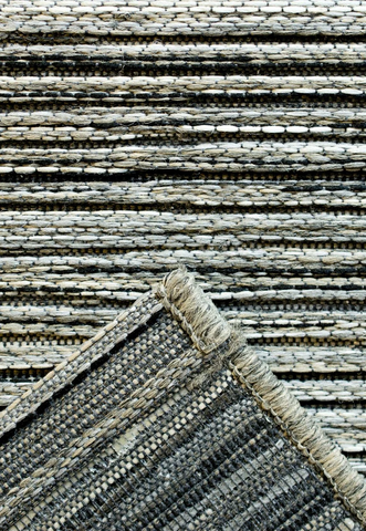 Brighton Beige Striped Indoor Outdoor Rug. Also available in various sizes and colours - Reverse Of Rug Image