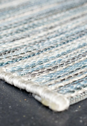 Brighton Grey Striped Indoor Outdoor Rug. Also available in various sizes and colours - Corner of Rug Image