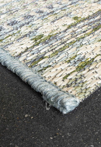 Brighton Duck Egg Blue Textured Flatweave Indoor Outdoor Rug. Also available in various sizes and colours - Corner of Rug Image 