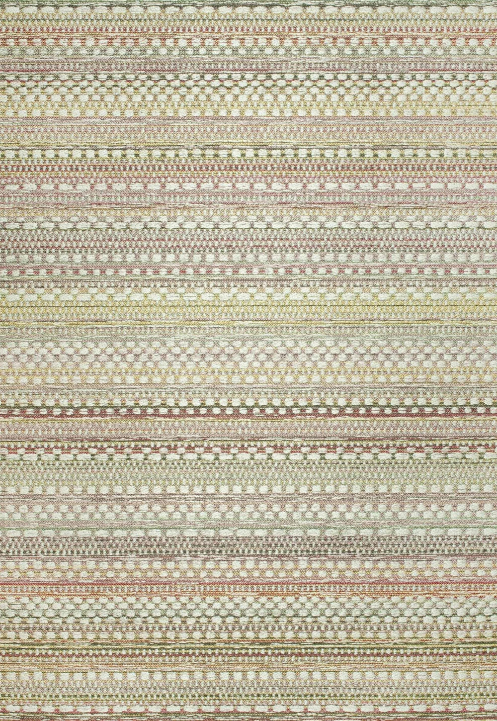 Brighton Pink and Beige Flatweave Indoor Outdoor Striped Rug. Also available in various sizes and colours - Main Image 