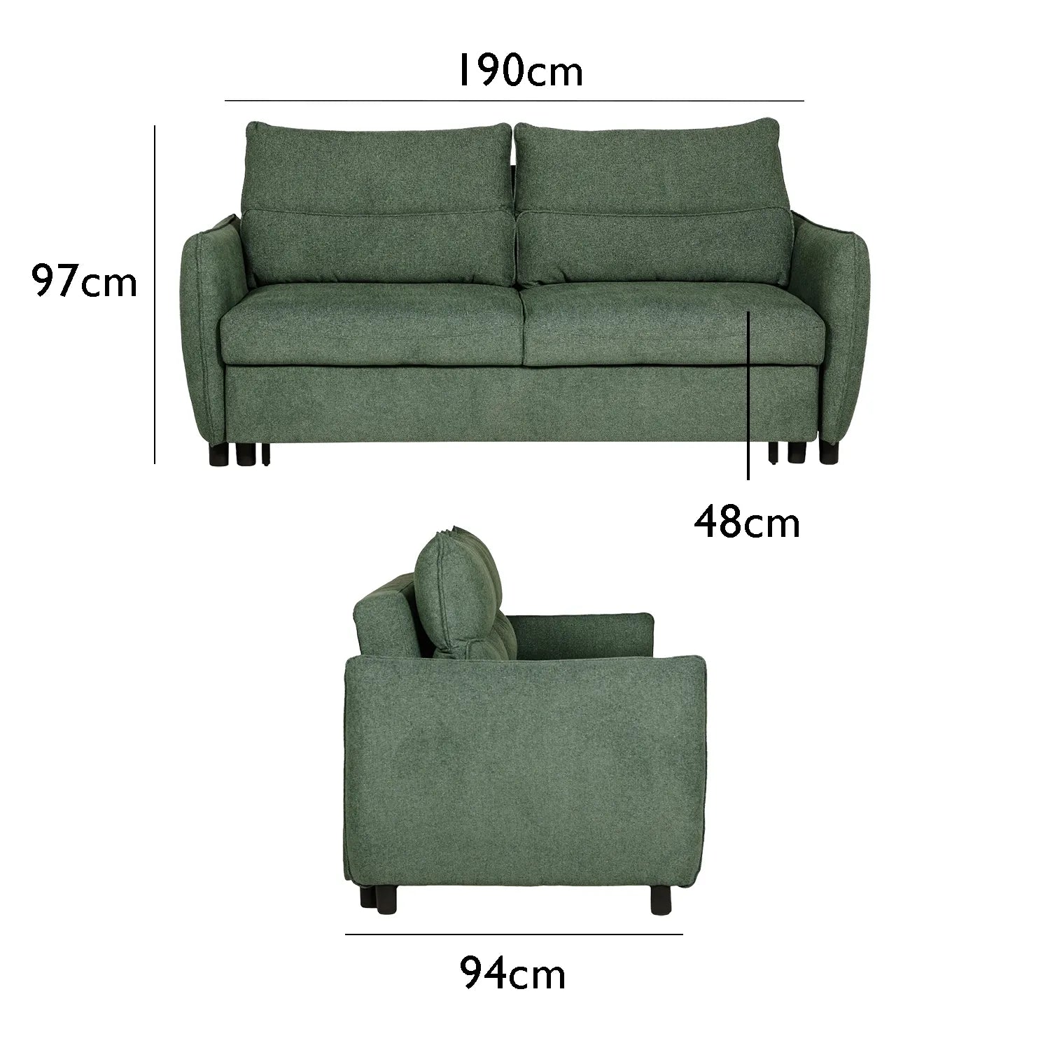 Brook Green Fabric Sofa Bed