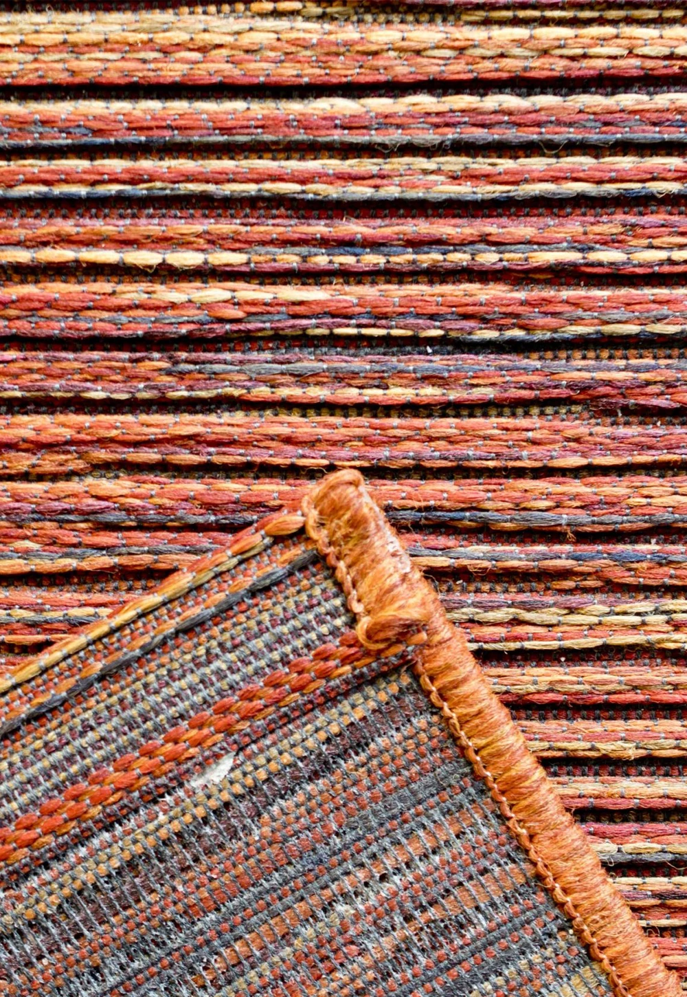 Brighton Orange Striped Indoor Outdoor Rug