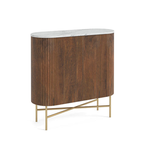 Brown Valencia Marble Mango Wood Mini Sideboard, also available in Small and Large. Part of the Valencia Collection