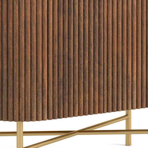 Brown Valencia Marble Mango Wood Mini Sideboard, also available in Small and Large. Part of the Valencia Collection - Close Up of the Mango Wood