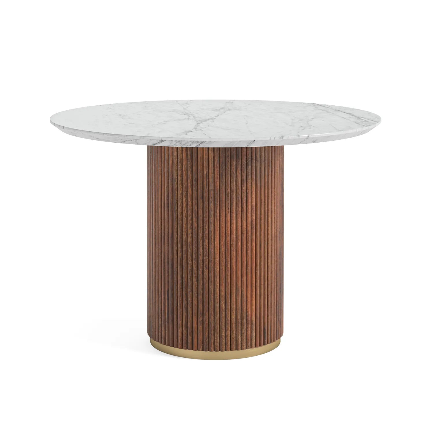 Brown Valencia Marble Mango Wood Round Dining Table. Part of the Brown Valencia Collection