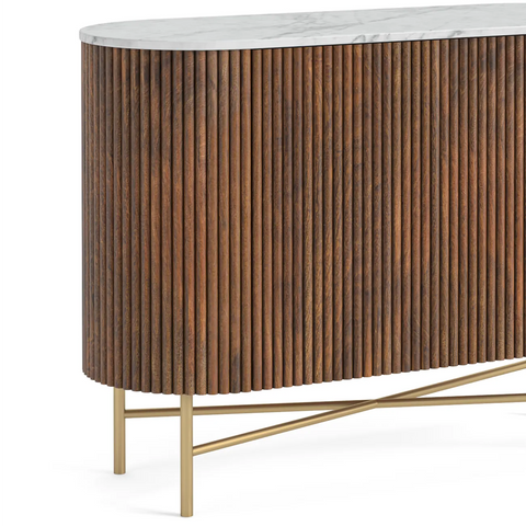 Brown Valencia Marble Mango Wood Small Sideboard, also available in Large and Mini. Part of the Brown Valencia Collection - Close Up of Mango Wood 