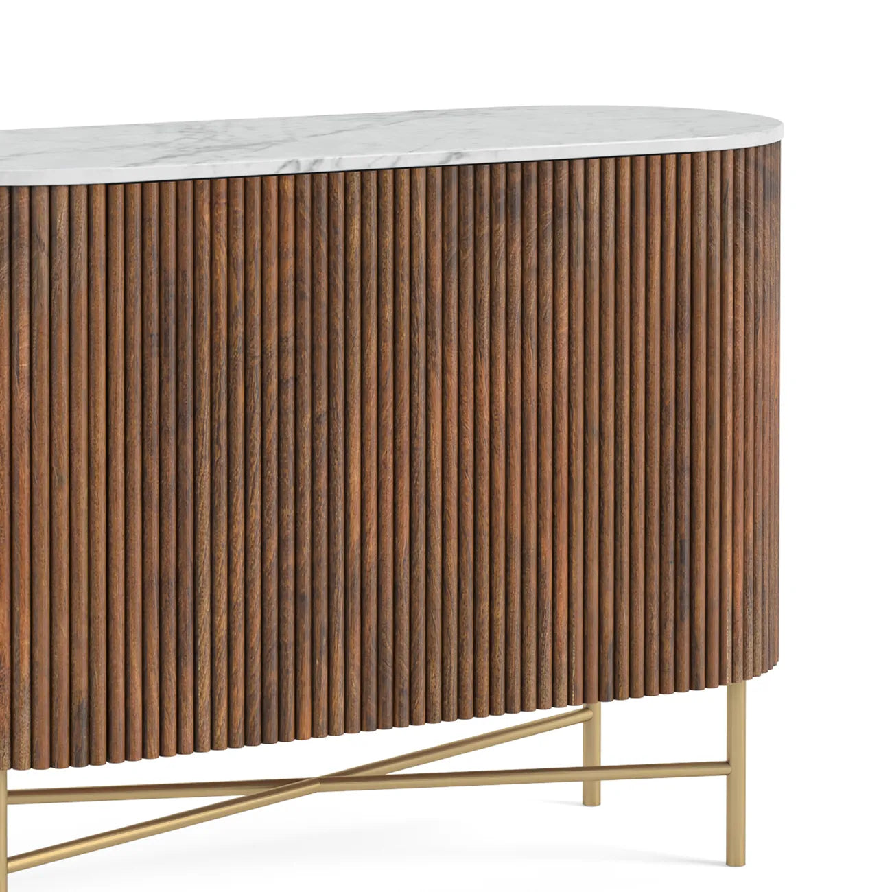 Brown Valencia Marble Mango Wood Small Sideboard, also available in Large and Mini. Part of the Brown Valencia Collection - Close Up of Leg Design