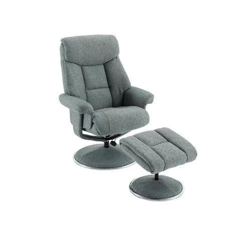 Bruges Fabric Swivel Chair and Footstool