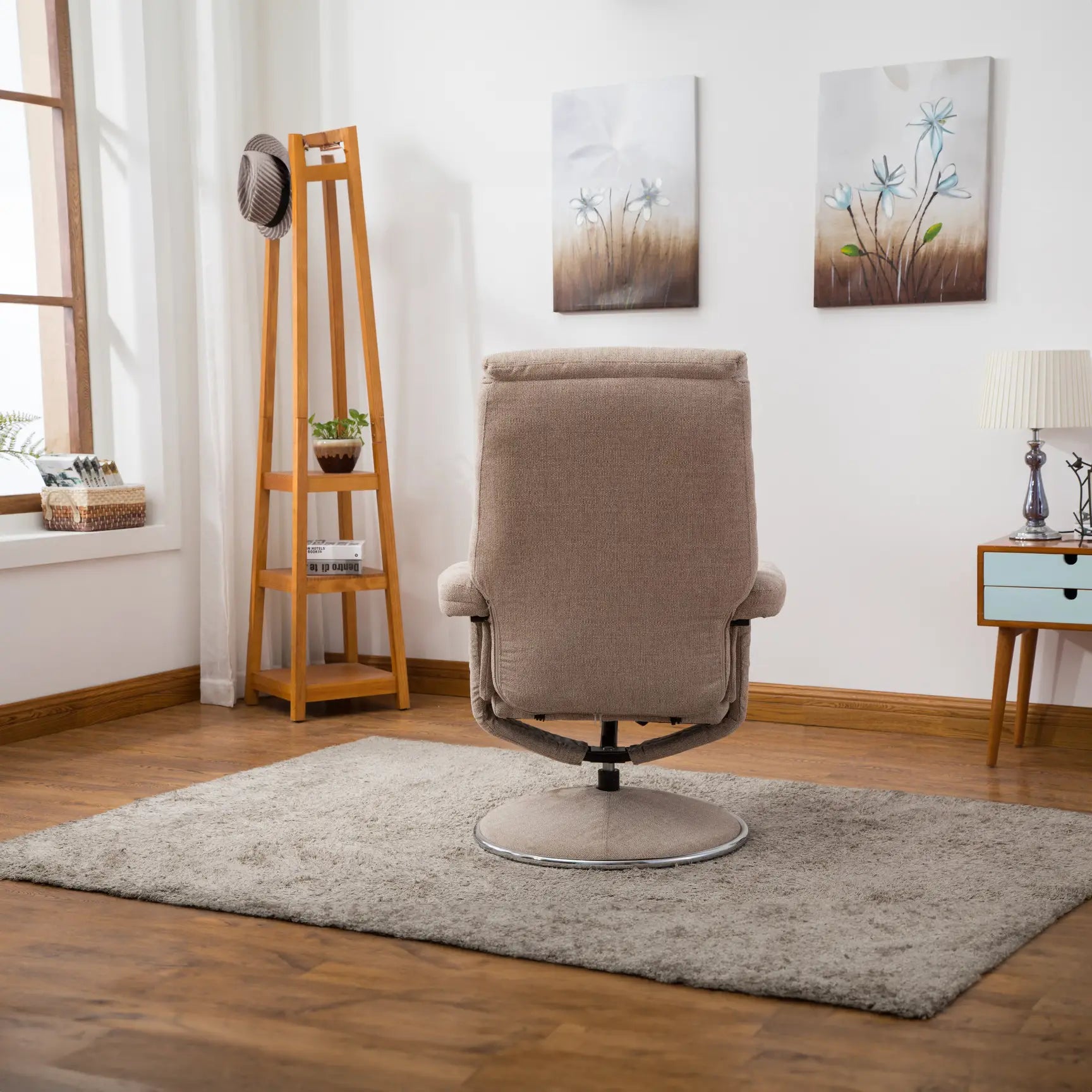 Bruges Fabric Swivel Chair and Footstool