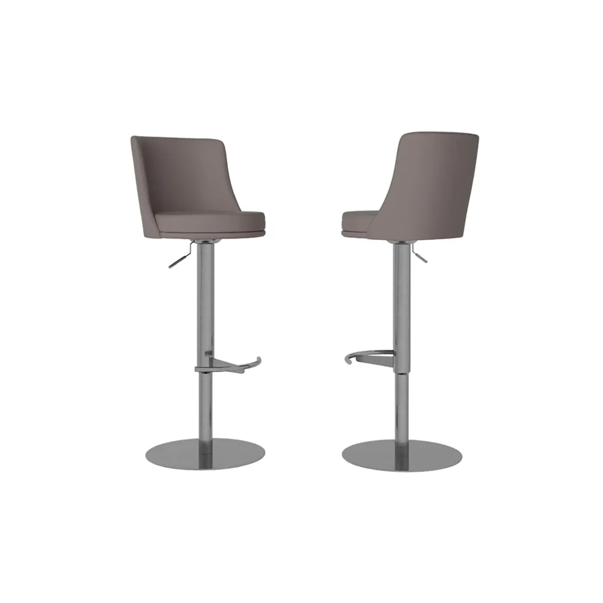 Bruno Taupe Leather Bar Stool - Set of 2