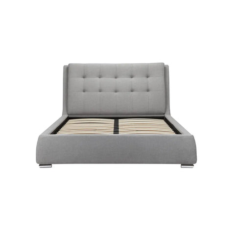 Bugati 4 Drawer Silver Fabric Bed, Stylish Storage Bed - Front View 