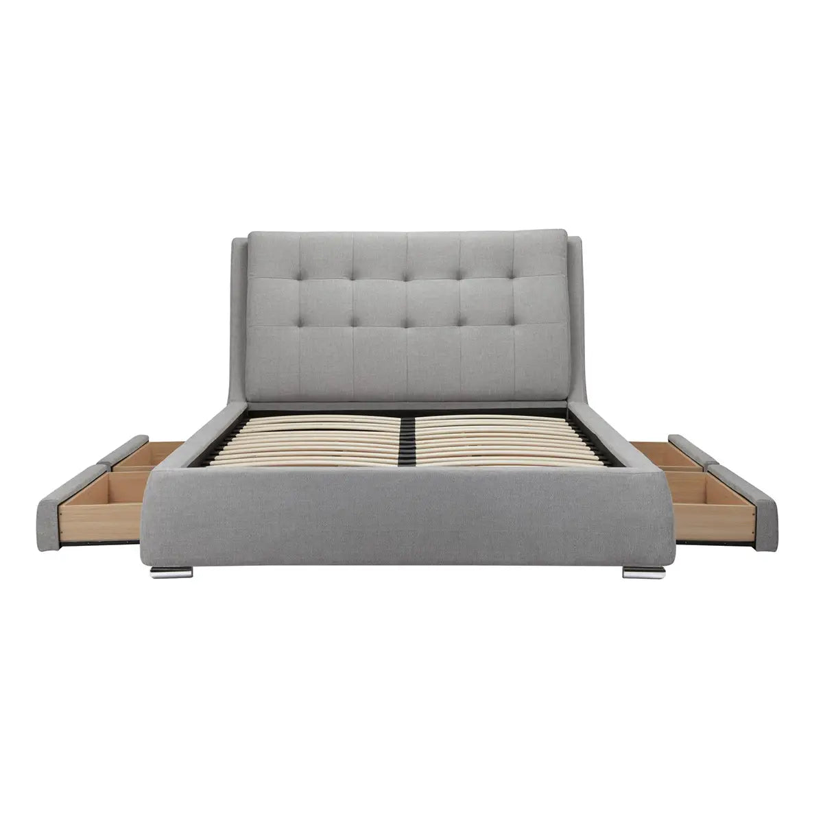 Bugati 4 Drawer Silver Fabric Bed