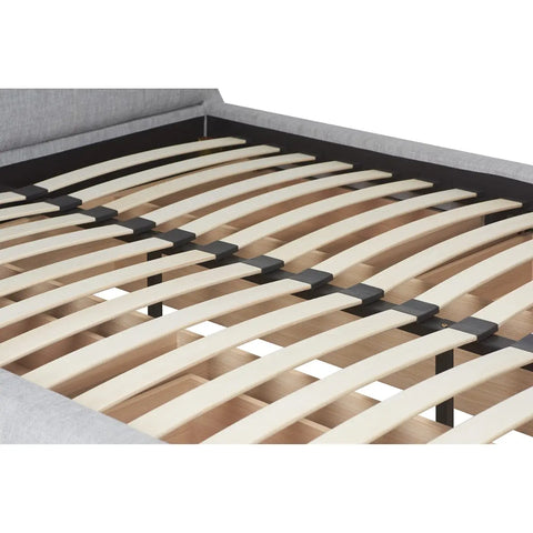 Bugati 4 Drawer Silver Fabric Bed, Stylish Storage Bed - Close Up of Slatted Base