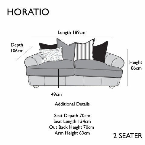 2 Seater Horatio Mix Leather and Fabric Sofa from Buoyant 