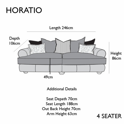 4 Seater Horatio Mix Leather and Fabric Sofa from Buoyant 