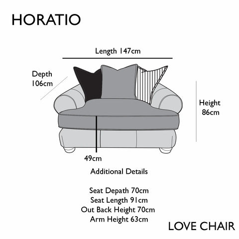 Love Chair Horatio Mix Leather and Fabric Sofa from Buoyant 