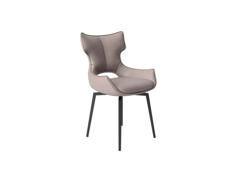 Set of 4 Raffaello White Swivel Dining Chairs, also available in Taupe and Grey - Main Image Taupe Chair 