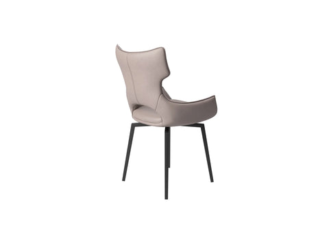 Set of 4 Raffaello White Swivel Dining Chairs, also available in Taupe and Grey - Reverse of Taupe Chair Image