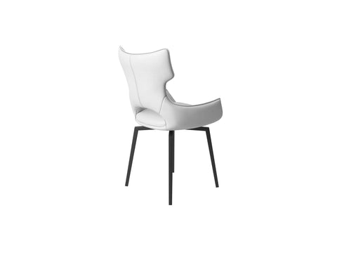 Set of 4 Raffaello White Swivel Dining Chairs, also available in Taupe and Grey - Reverse of Chair Image