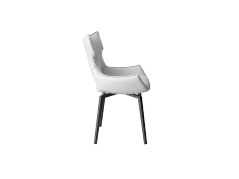 Set of 4 Raffaello White Swivel Dining Chairs, also available in Taupe and Grey - Side Image