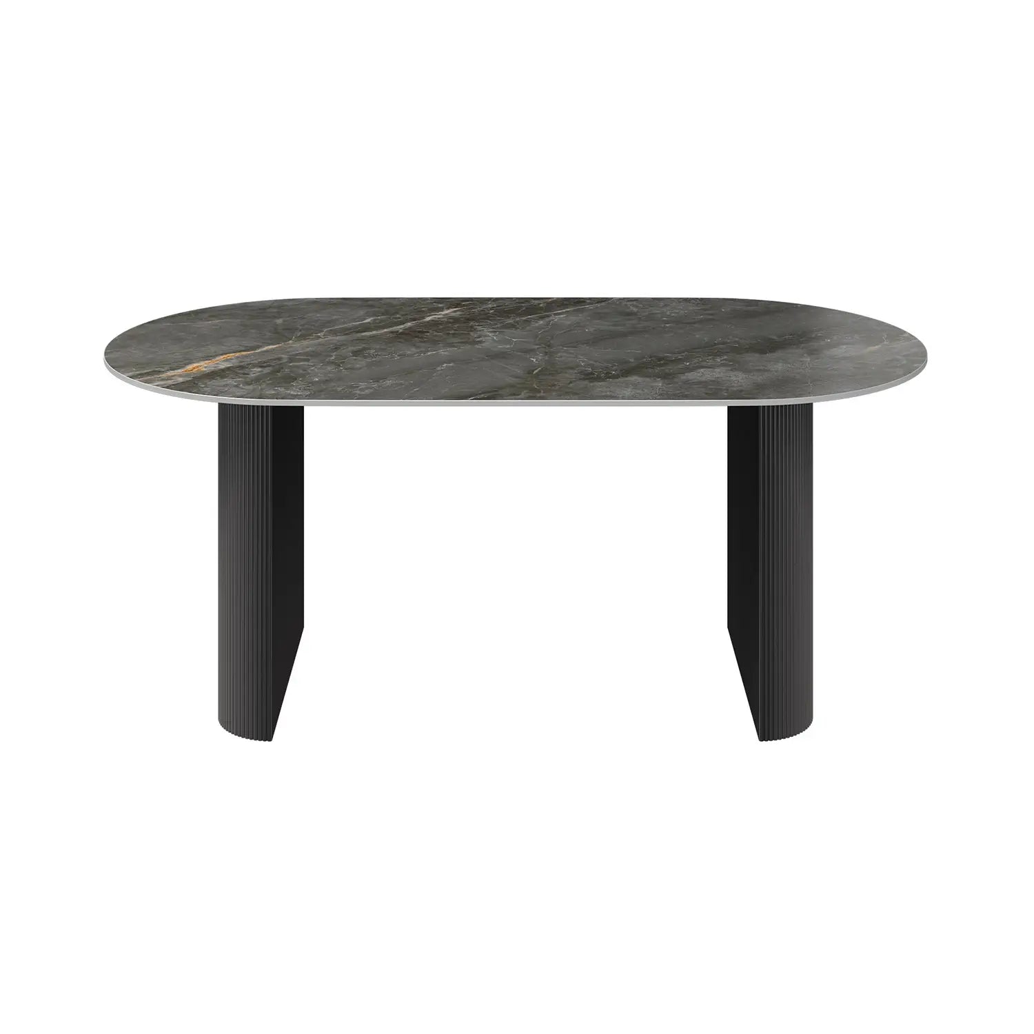 Cartier 180cm Oval Gloss Grey Ceramic Dining Table