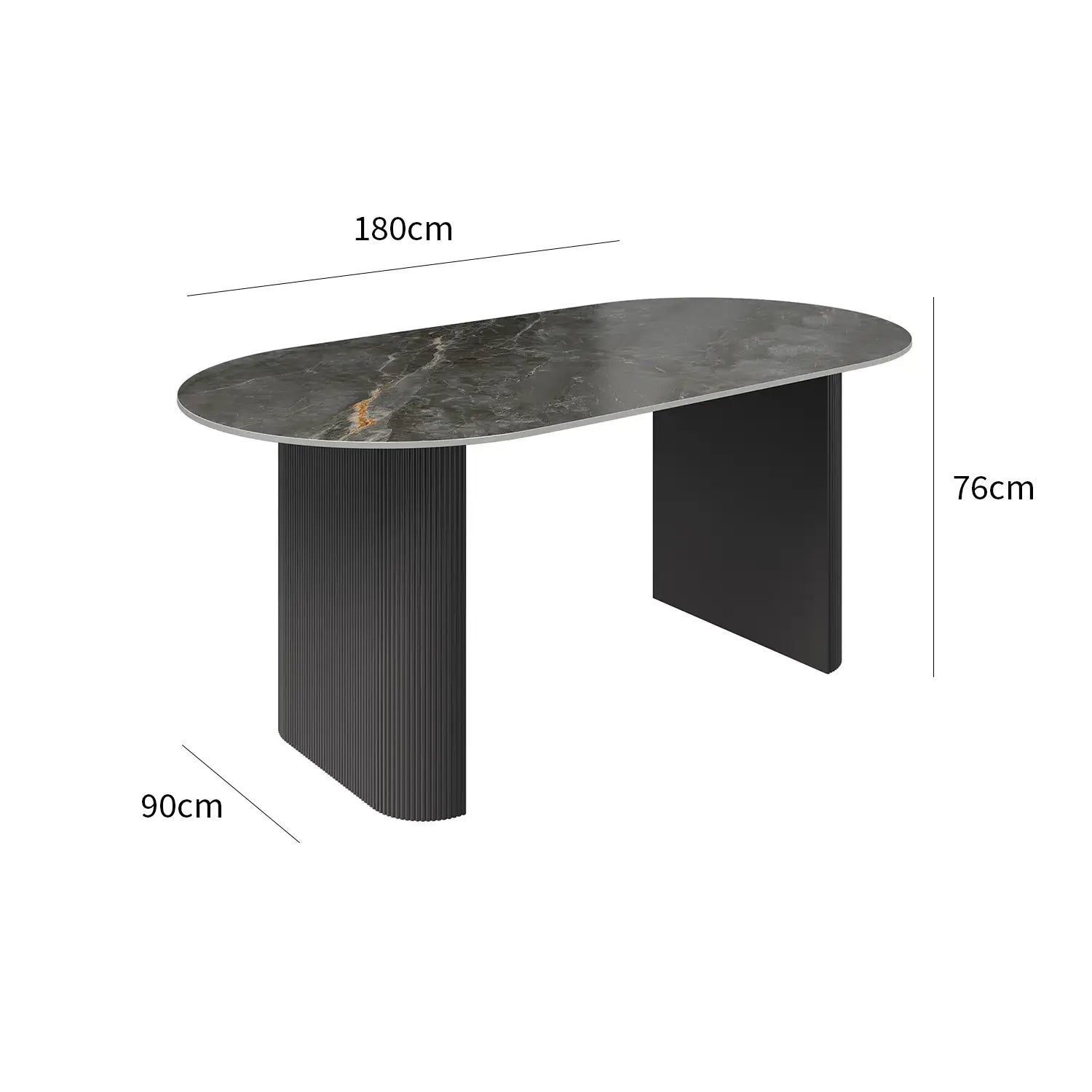 Cartier 180cm Oval Gloss Grey Ceramic Dining Table