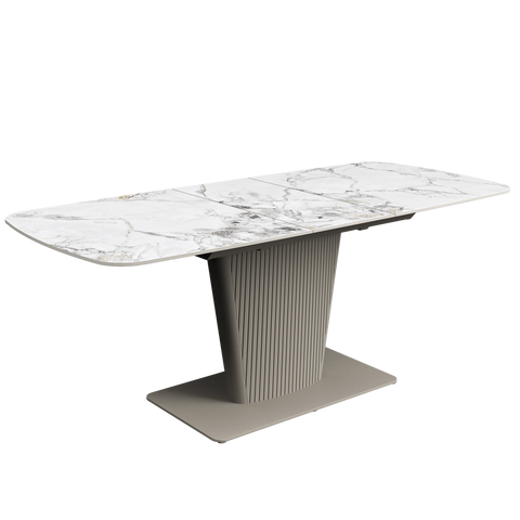 Catania 160-200cm White Ceramic Extending Dining Table