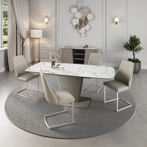 Catania 160-200cm White Ceramic Extending Dining Table