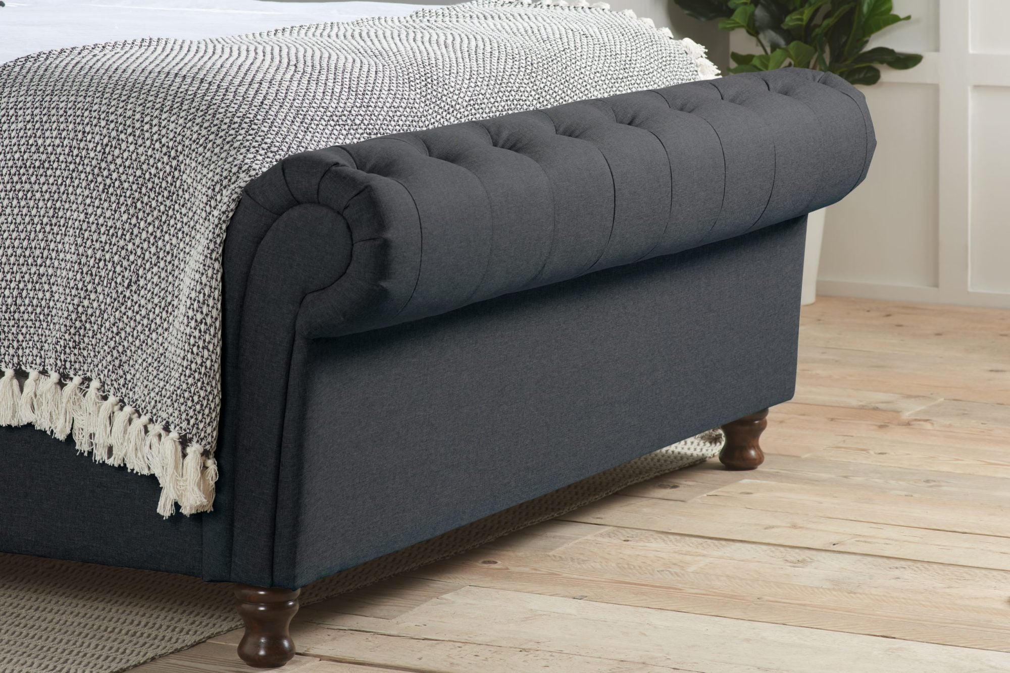 Venice Fabric Upholstered Ottoman Bed